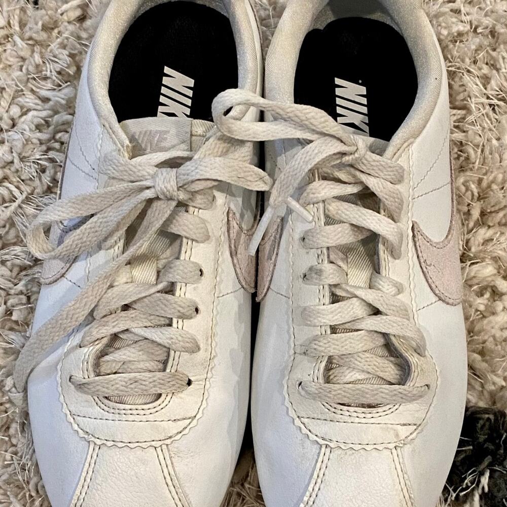 Nike Cortez Basic Leather White & Pink Women's Size 7.5